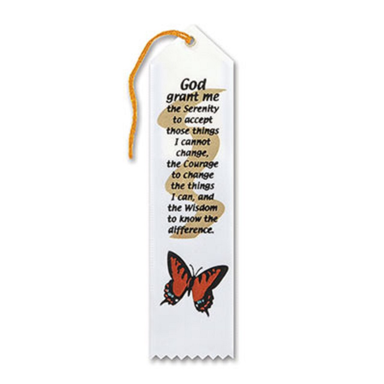 Beistle Pack of 6 White &#x22;Serenity Prayer Award&#x22; Decorative Award Ribbon Bookmarks 8&#x22;